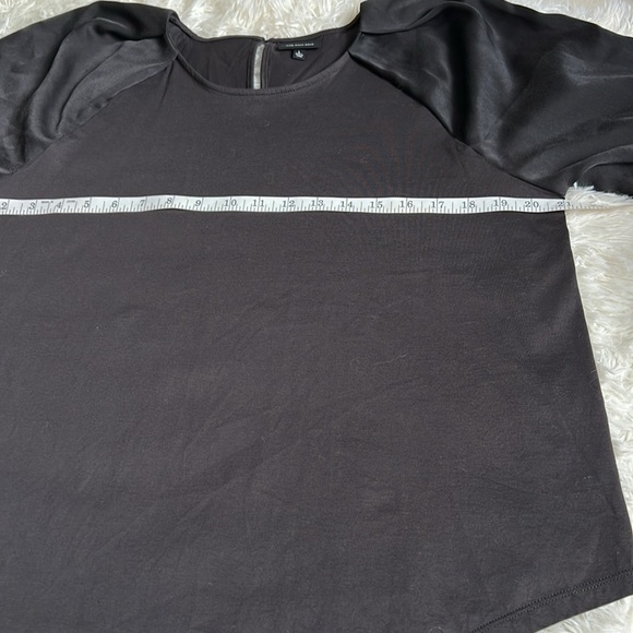 Junior’s Who What Wear Size Large Round Neck Puffed Sleeve Black Blouse Top - Picture 3 of 6